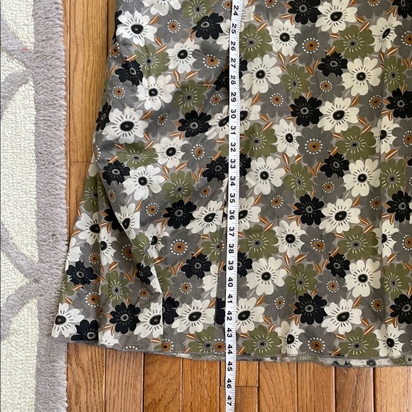 Gray/Cream/Green 100% Cotton Gudrun Sjoden Sleeveless Dress Sz L - Picture 6 of 8